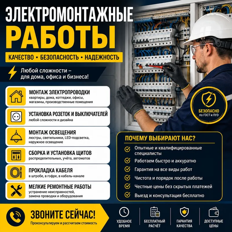 Elektrik ustasi, har qanday murakkablik Elektrik ustasi, har qanday murakkablik