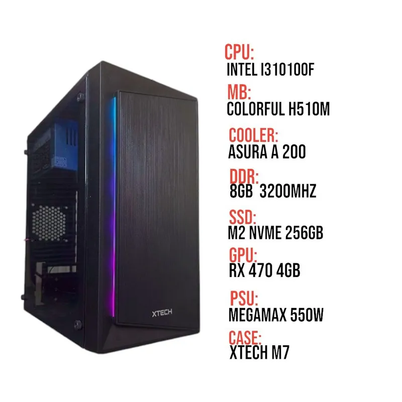 GAME compter i310100f, ddr 8gb,RX 470 4gb GAME compter i310100f, ddr 8gb,RX 470 4gb