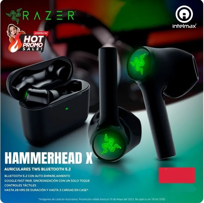 Razer Hammerhead X с подсветкой Беспроводные Наушники — фото 3
