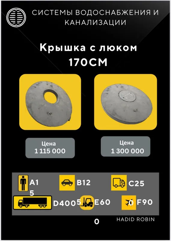 Крышка с люком 170 см, 120 см