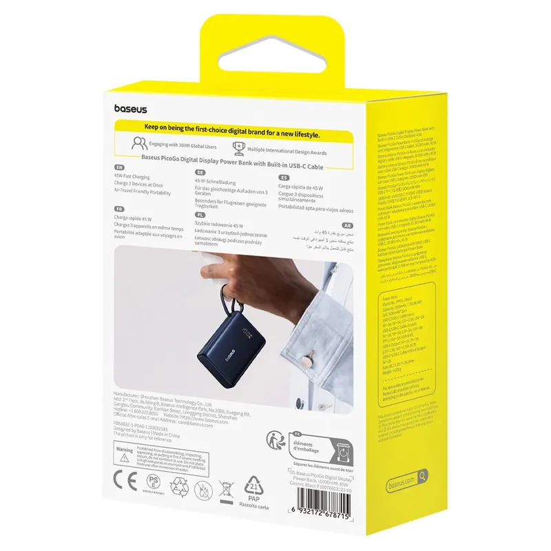 Baseus 10000mAh 45W tashqi akkumulyator 3