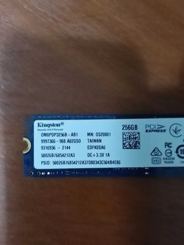 SSD Kingston 256Gb NVME