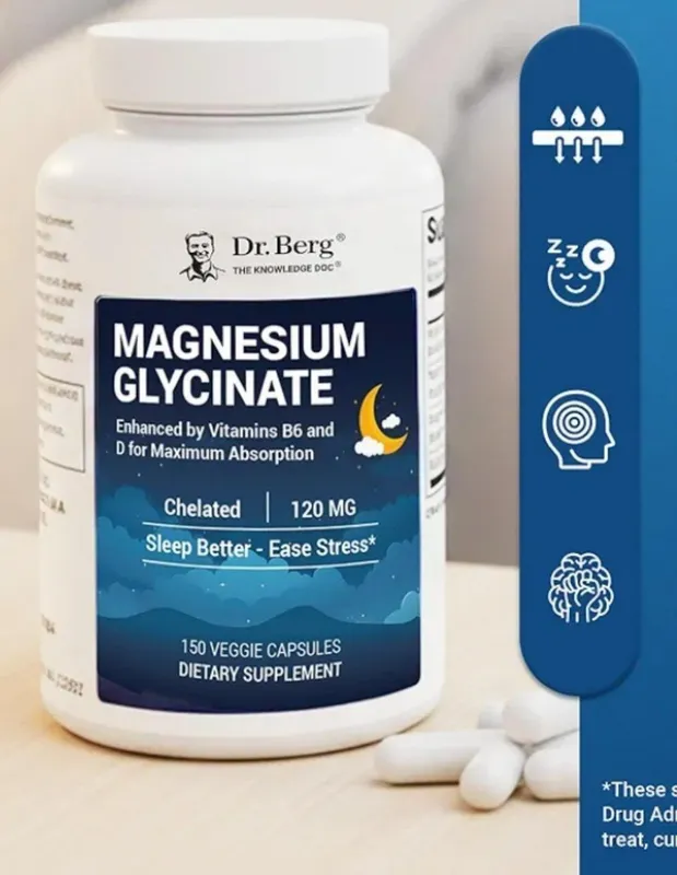 Magnesium glycinate Dr berg, 150 kaps, magniy, глицинат магния,b6 zinc