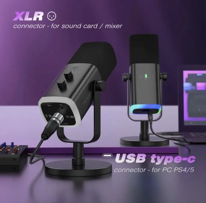 Dynamic Microphone with Touch Mute Mikrofon, Headphone jack for PC — фото 1