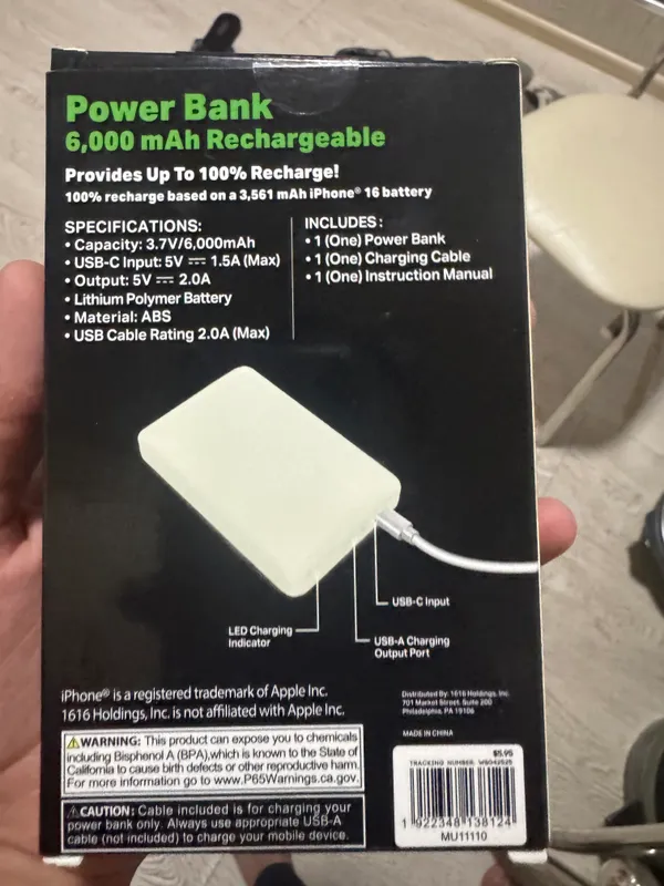 Power bank новый Американские 6000 mah 3