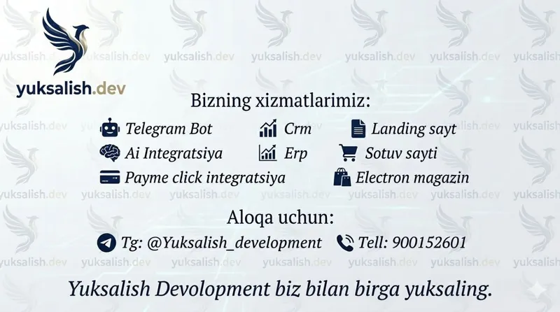 Biznes va startuplarni avtomatlashtirishga va Bot yaratish. — фото 1