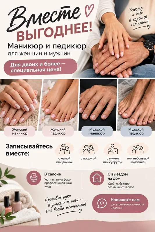 Маникюр педикюр, в салоне, выезд на дом 1 Маникюр педикюр, в салоне, выезд на дом 1