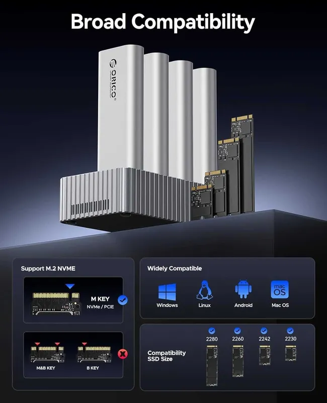 Док-Станция и офлайн дупликатор для M.2 SSD Nvme Orico IT48N-C — фото 2