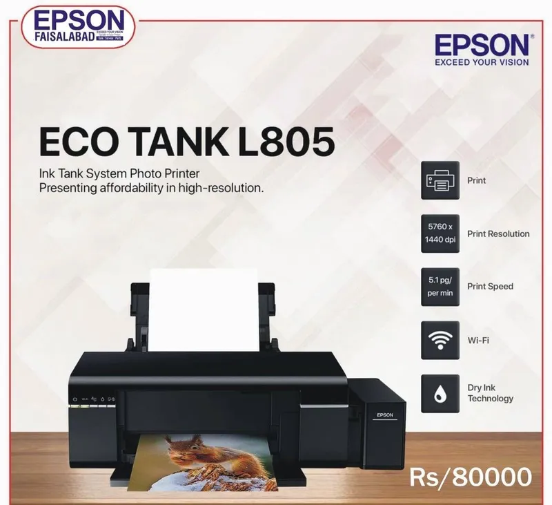 Принтер Epson L805 работает через Wi‑Fi 1 Принтер Epson L805 работает через Wi‑Fi 1