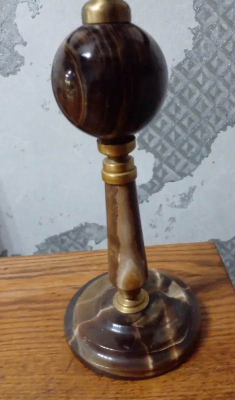 Канделябр, натуральный оникс, латунь. 4