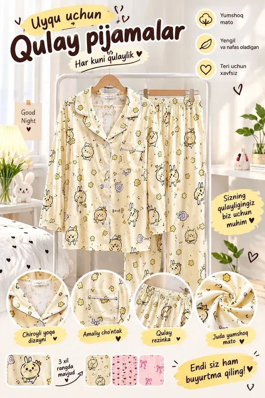 Ayollar pijamasi 3 Ayollar pijamasi 3
