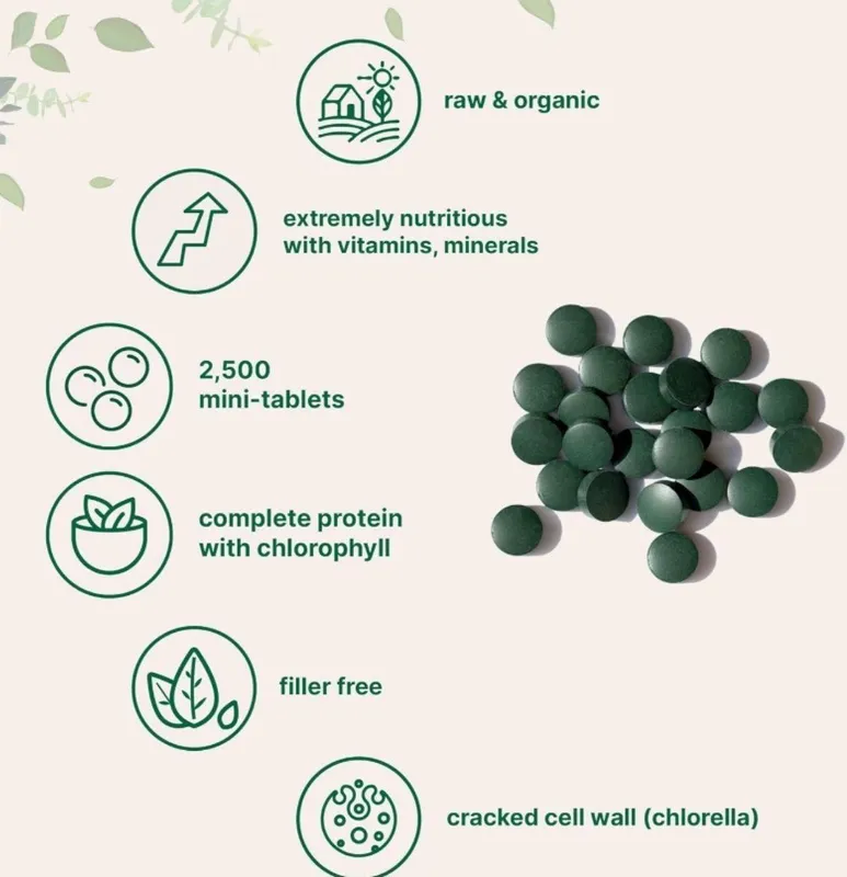 Spirulina Chlorella 50/50 mix,2500 tablet, chlorofresh, хлорелла — фото 3