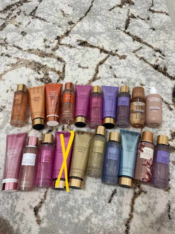 Har xil turdagi Victoria secret maxsulotlari
