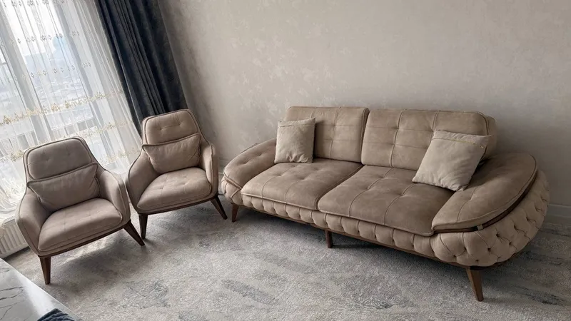 Диван 2.5м + 2 кресла Турция новое состояние 2