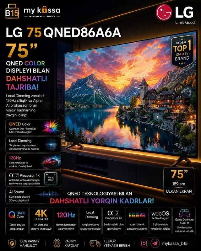 LG 75QNED86A6A / Dastavka / New