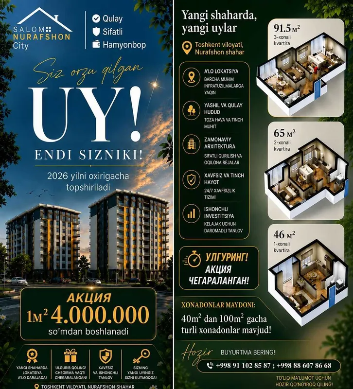 9 qavatli xonadonlar sotuvda