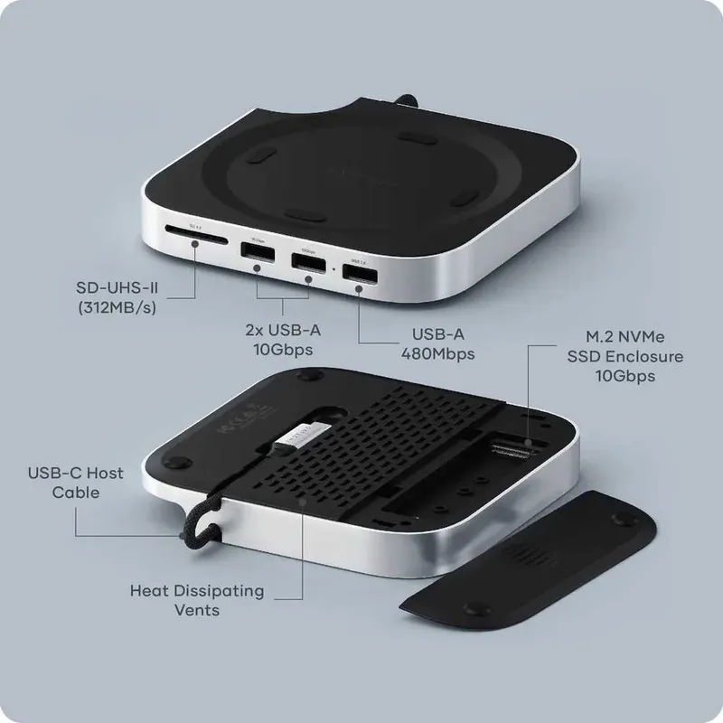 Док-станция Satechi Mac Mini M4 Stand & Hub with SSD Enclosure — фото 3