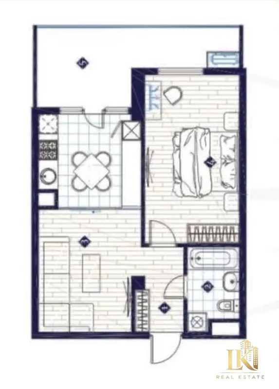 2-комнатная квартира в ЖК Imperial Club City (Юнусабад), балкон, вид во двор