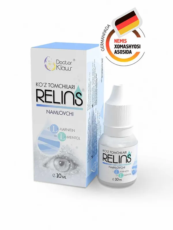 RELINS L-karnitin va L-mentolli namlantiruvchi ko‘z tomchilari, 10 ml. 1 RELINS L-karnitin va L-mentolli namlantiruvchi ko‘z tomchilari, 10 ml. 1