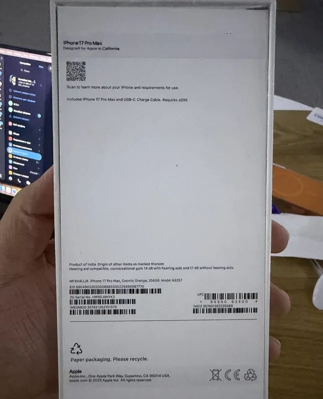 Iphone 17 pro max orange 256 gb 3