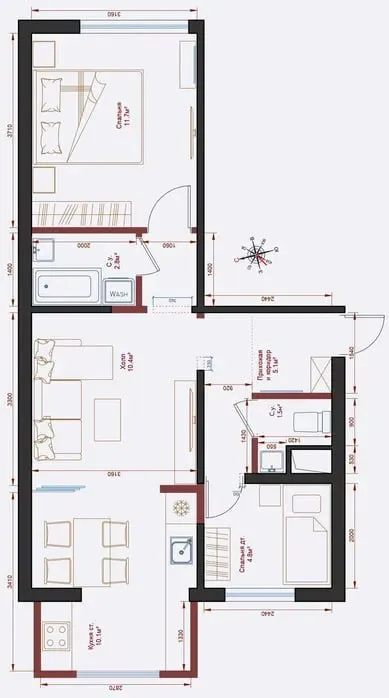 Продажа 2-комнатной квартиры (2в3) 1