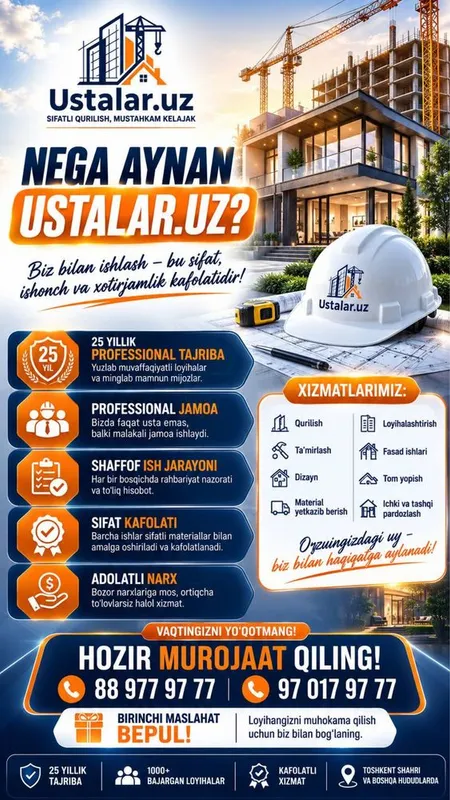 Professional va tajribali ustalar jamoasi siz bilan. 4 Professional va tajribali ustalar jamoasi siz bilan. 4