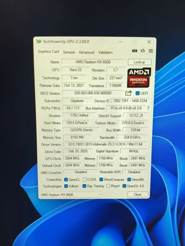Gigabyte Eagle RX6600 8Gb GDDR6 2 Gigabyte Eagle RX6600 8Gb GDDR6 2