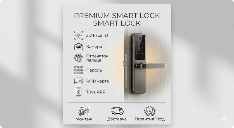 Умный Замок Смарт Замки Электронный Замок SMART LOCK SMART QULF