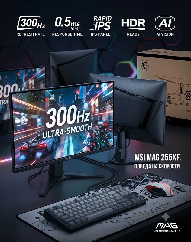 Продаю топовый игровой монитор MSI MAG 255XF (300 Гц) 1