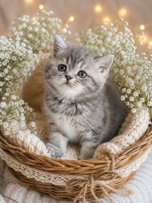 Мраморный котенок британский