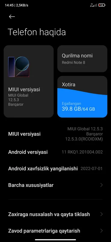 redmi not 8 sotiladi pubgda 45 fps gyroskop ochadi
