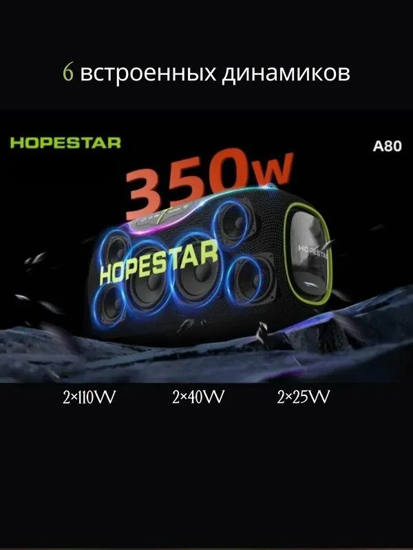 Беспроводная блютуз калонка HOPESTAR A80 (350W) — фото 1