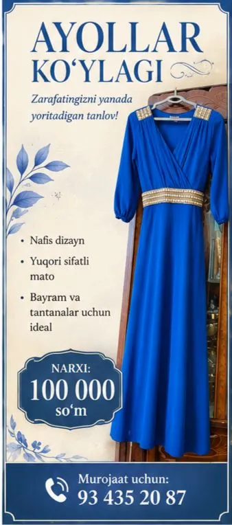 Ayollar bazm va kundalik ko'ylaklar ideal holatda — фото 4