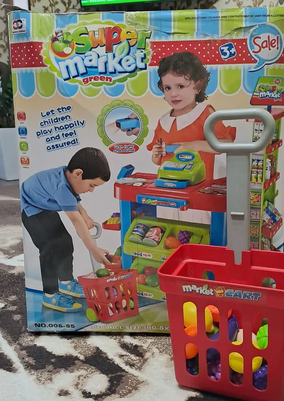 Продаю детскую игровую кассу с тележкой Sup Market Продаю детскую игровую кассу с тележкой Sup Market