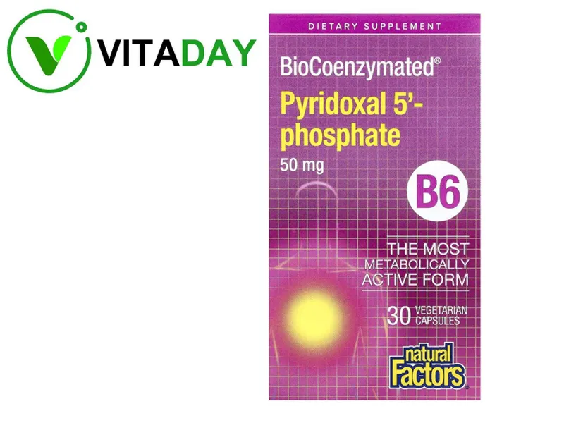 Natural Factors Pyridoxal 5-Phosphate BioCoenzymated B6, пиридоксаль 1 Natural Factors Pyridoxal 5-Phosphate BioCoenzymated B6, пиридоксаль 1