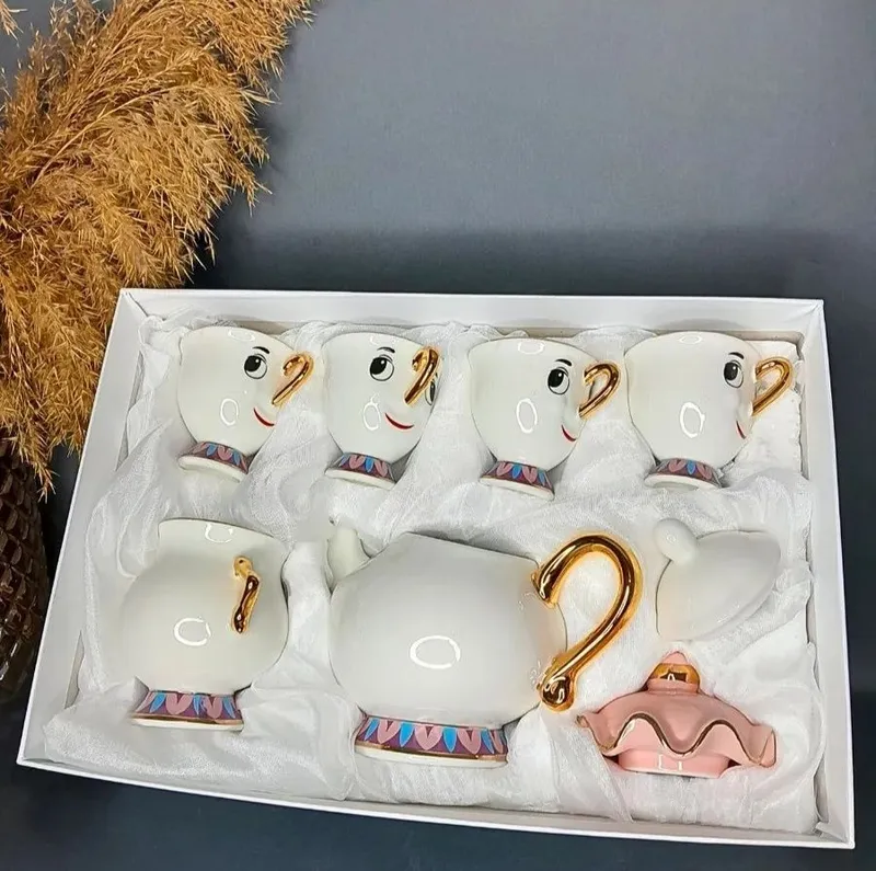 Кофейный сервиз "Красавица и Чудовище", 6 предметов, белый — фото 2 Кофейный сервиз "Красавица и Чудовище", 6 предметов, белый — фото 2