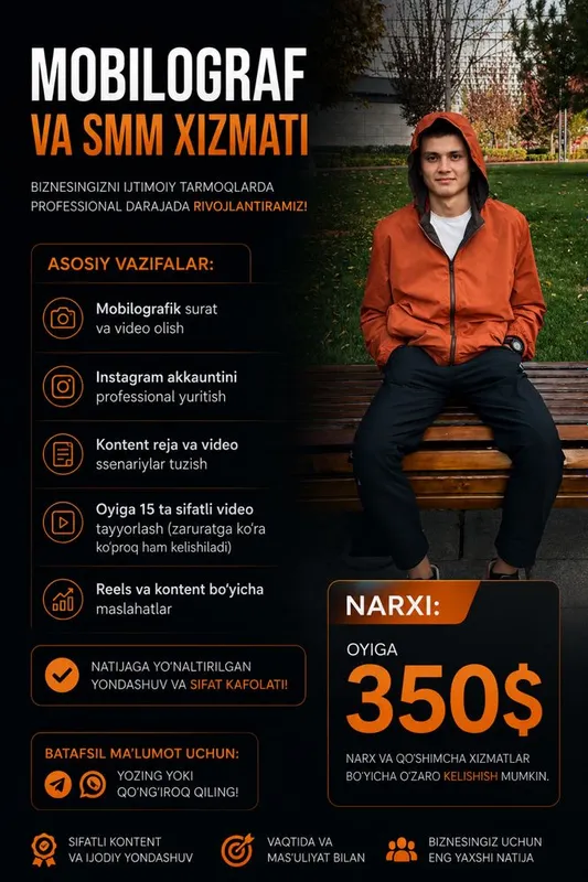 Mobilograf Va Smm Xizmati Mobilograf Va Smm Xizmati
