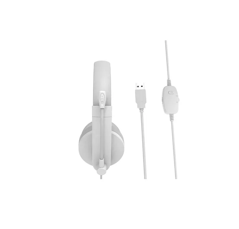 ! Гарнитура Meetion HP003U White проводная USB с микрофоном — фото 1