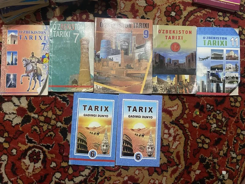 Использованные книги по классам История, Матиматика, и Узб-Литература