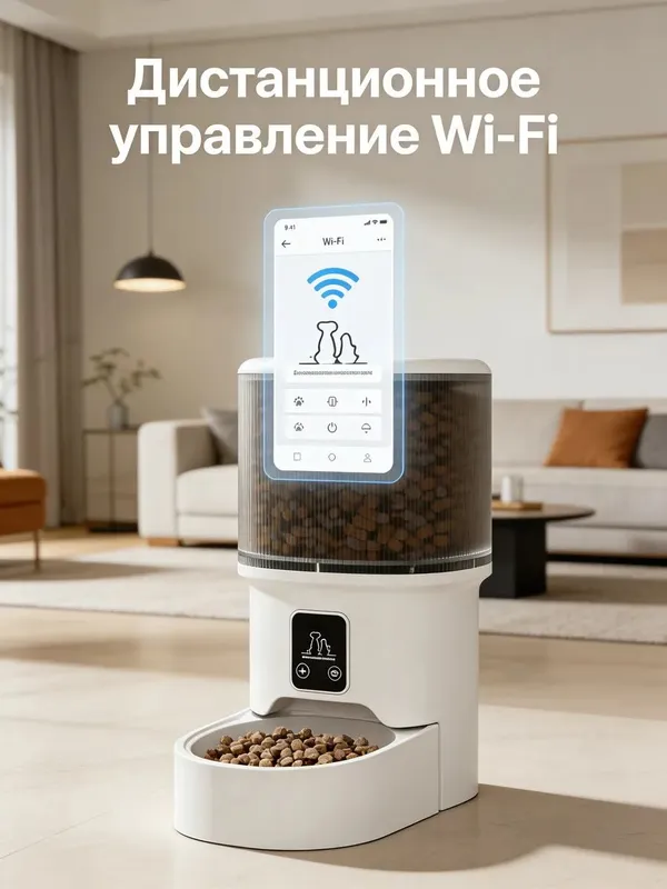 Автоматическая кормушка 4л, Wi-Fi, программируемая 2 Автоматическая кормушка 4л, Wi-Fi, программируемая 2