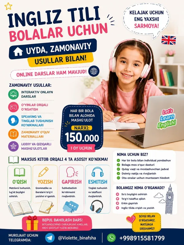 Bolalar uchun zamonaviy ingliz tili Bolalar uchun zamonaviy ingliz tili