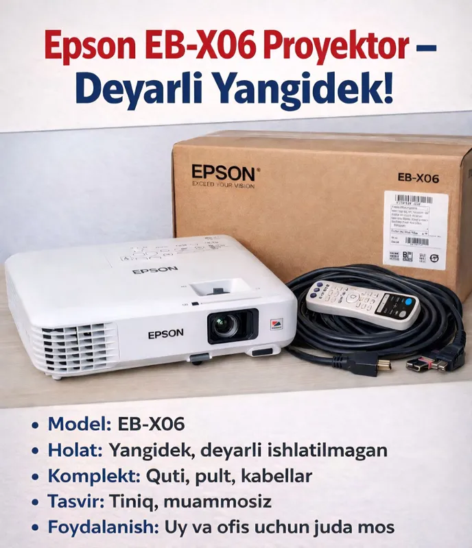 Proyektor deyarli yangi