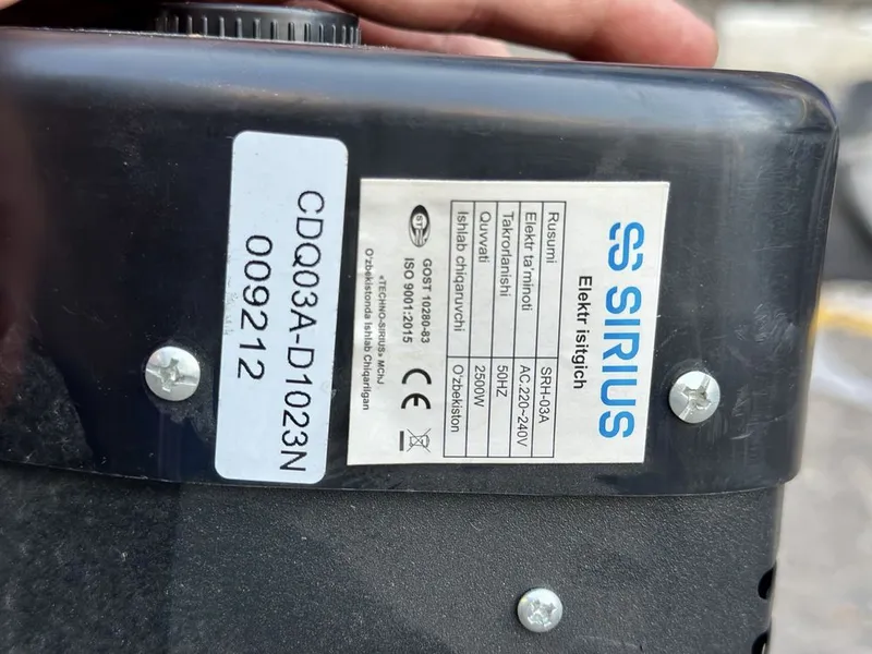 SIRIUS Elektr Isitgich 2500W | Kranshteyn + Oyoqli Shtativ 3 SIRIUS Elektr Isitgich 2500W | Kranshteyn + Oyoqli Shtativ 3