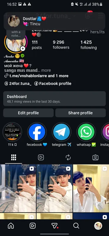 instagram akaunt sotiladi pul zaril shu uchun
