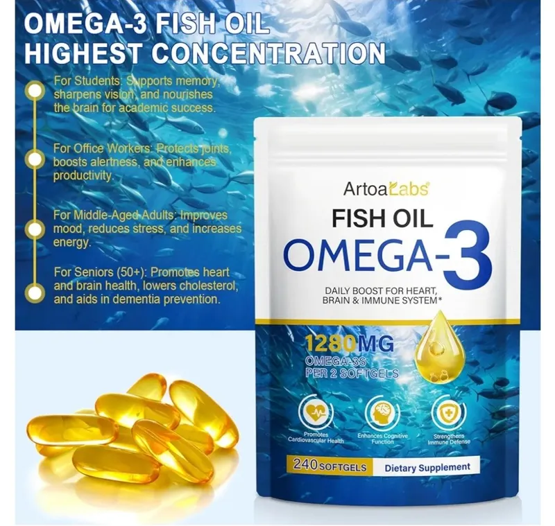 Omega 3,1280 mg,240 ta softgel,omega,омега 3 — фото 3