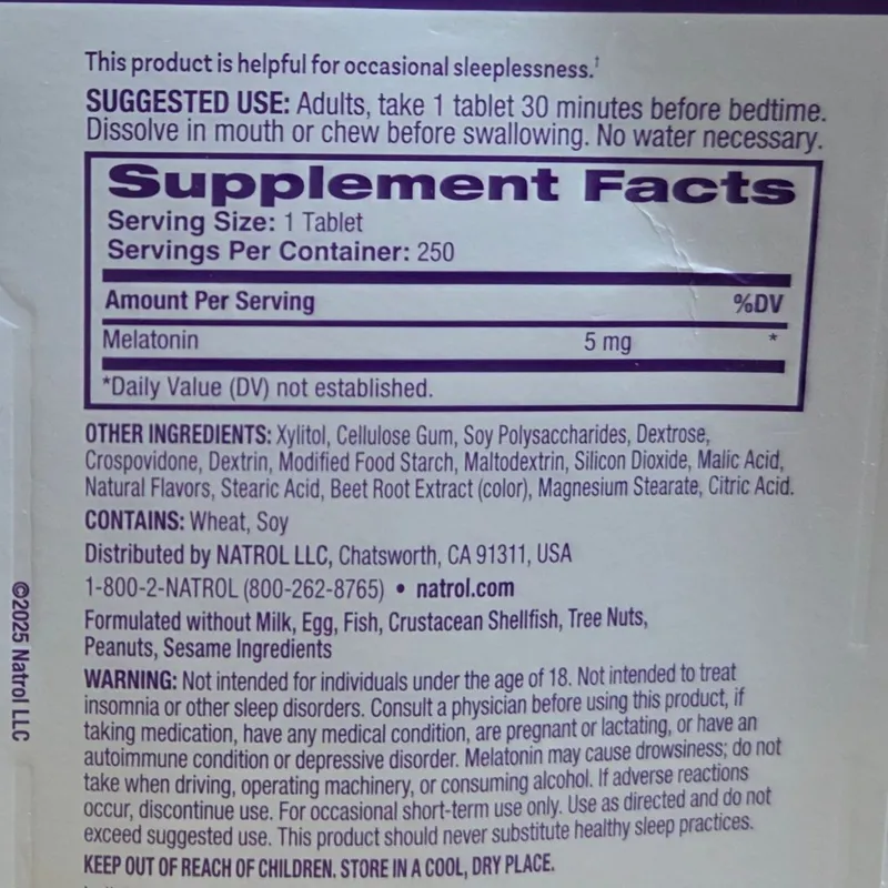 Мелатонин от Natrol - Melatonin 5mg — фото 1