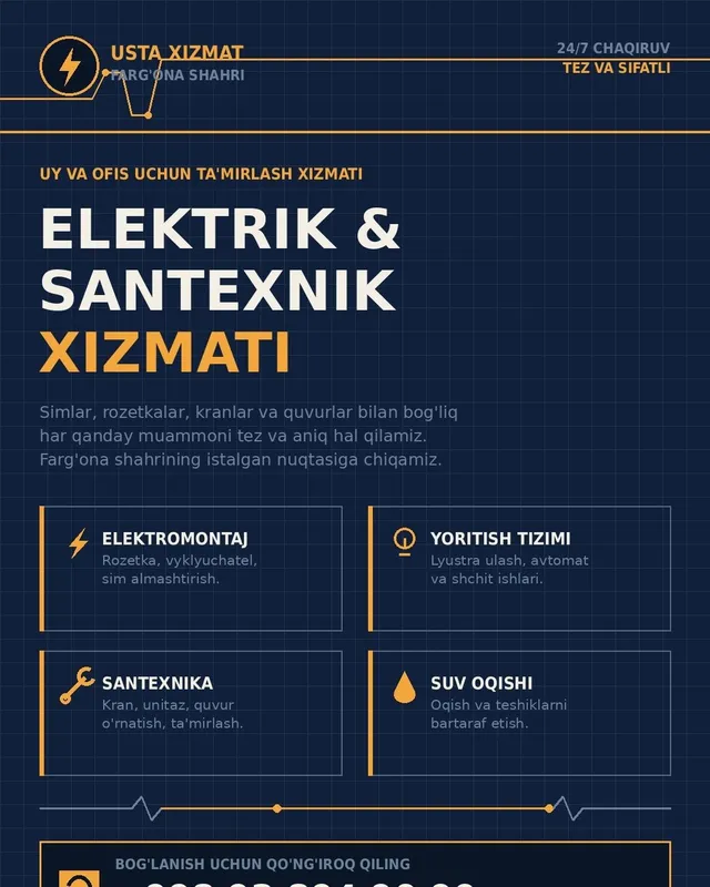 Elektrik va santexnik xizmati