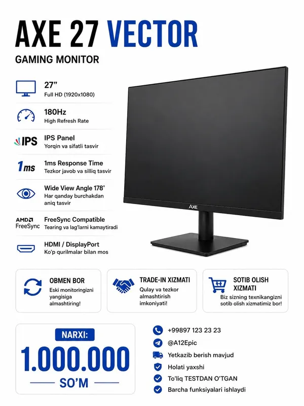 AXE 27 180нz Gaming monitor