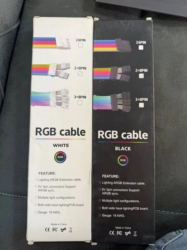 RGB кабели-удлинители питания для ПК (24 pin / 8 pin / 6+2 pin 3