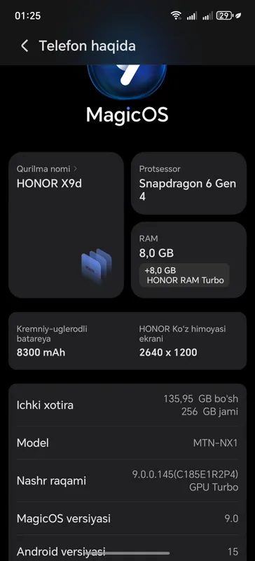 xonor X 9d telfoni sotiladi yangi holati